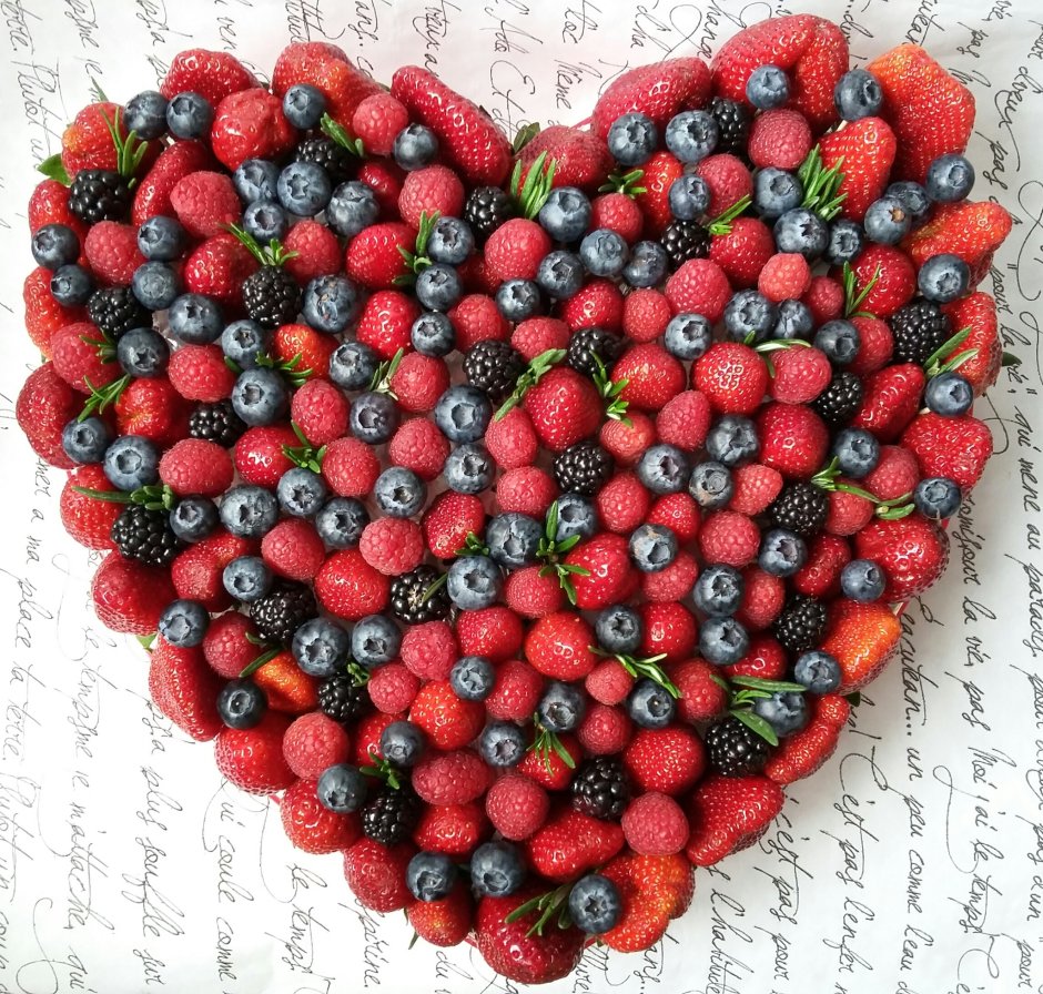 Сердце из фруктов