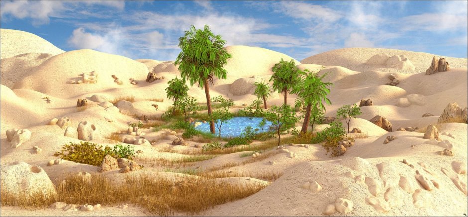 Оазис в пустыне арт