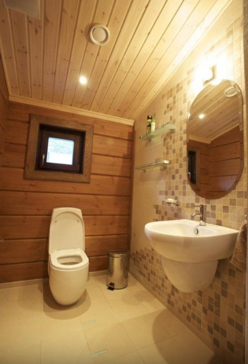 Ванная комната в деревянном доме