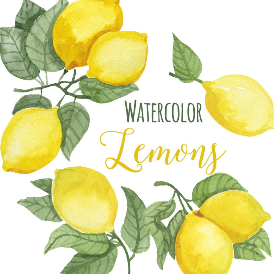 Акварельный рамка лимоны