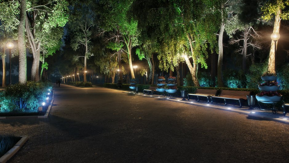 Парк Победы Волгоград ночная иллюминация