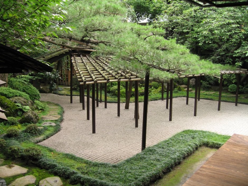 Бамбуковые изгороди Япония каменные сады