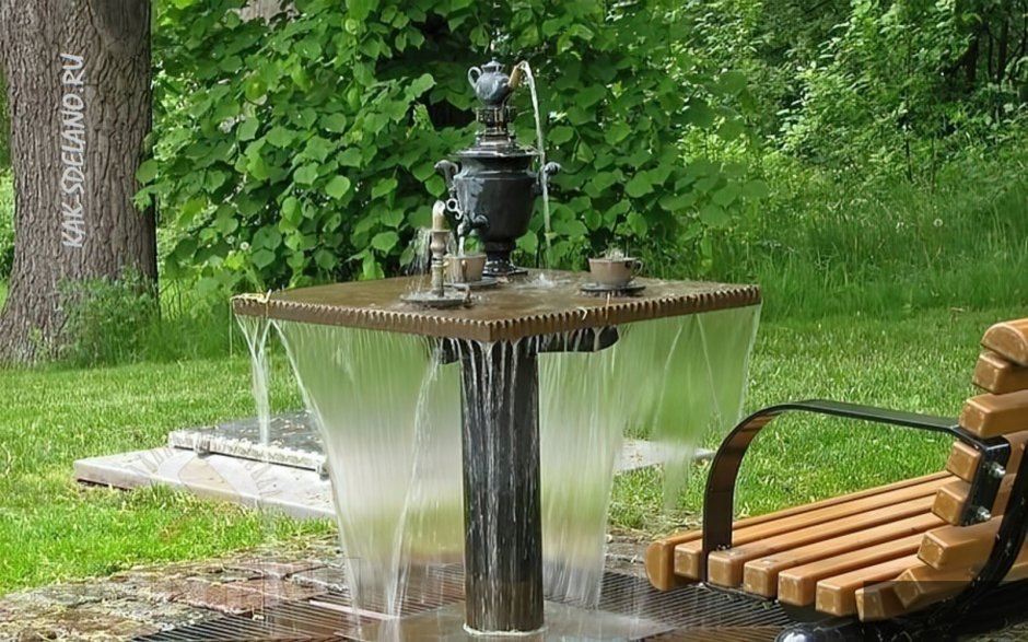 Гейзер фонтан в саду