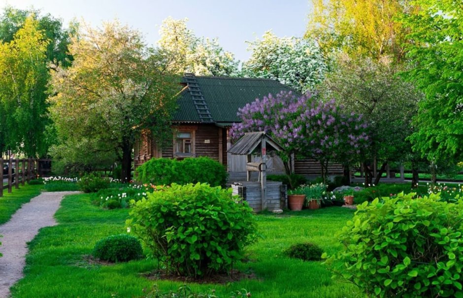 Сад в русском стиле русская усадьба дача