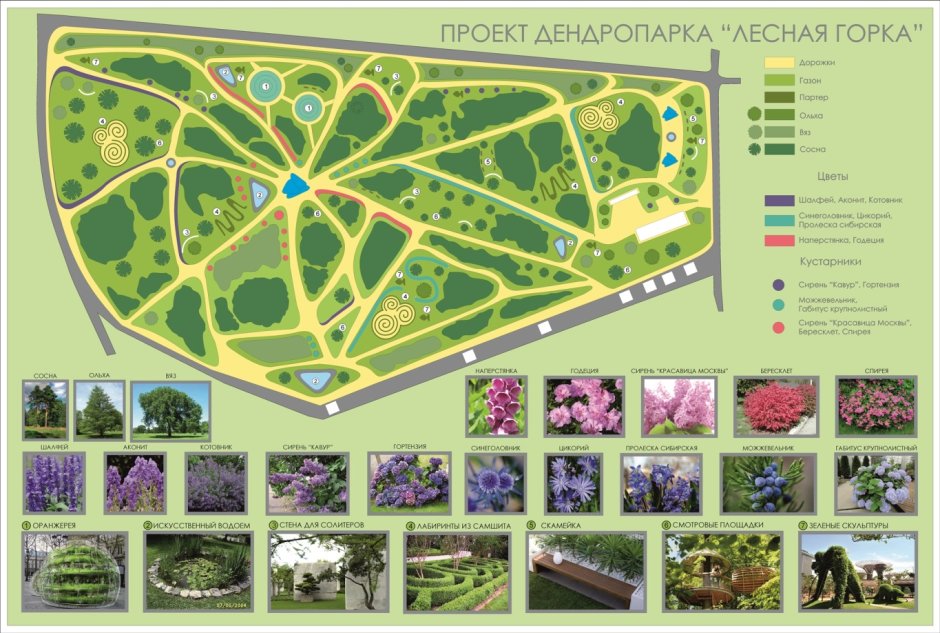 План дендропарка Екатеринбург