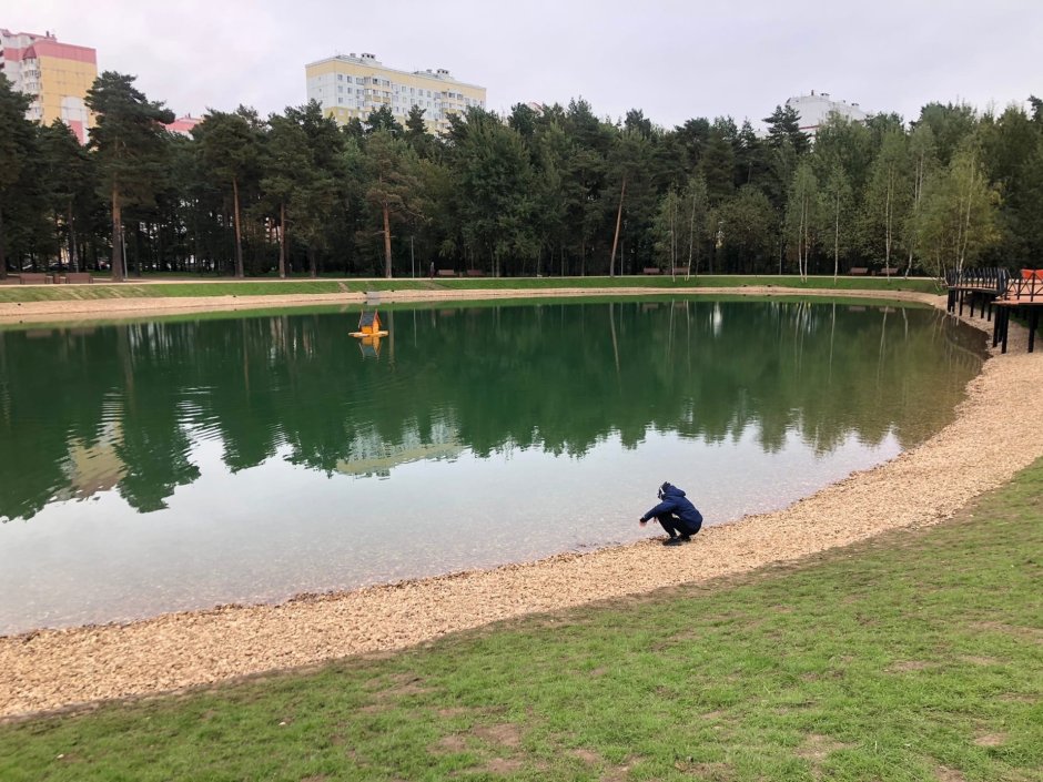 Парк в Новокосино с прудом на Салтыковской