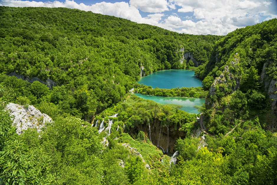 Плитвицкие озера Хорватия вид сверху