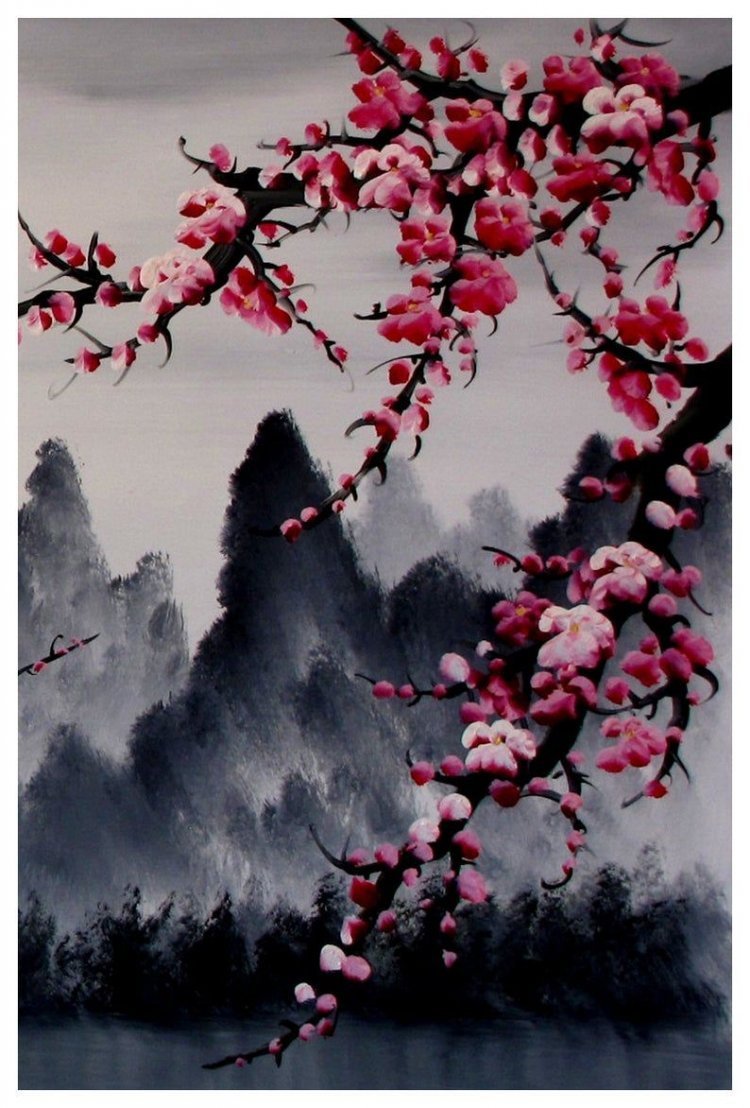 Гохуа китайская живопись Сакура