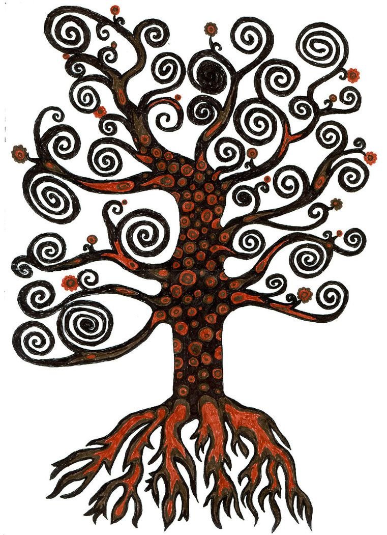 Климт дерево жизни рисунок карандашом