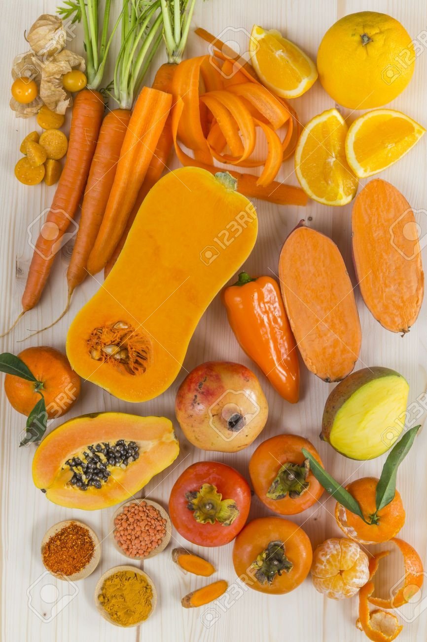 Желтые и оранжевые овощи
