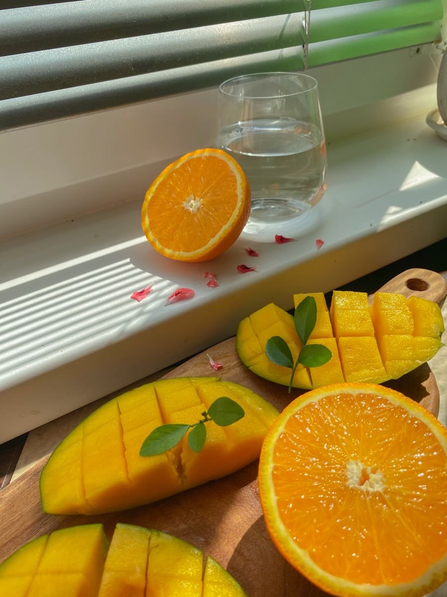 Манго и апельсин фото фруктов Эстетика
