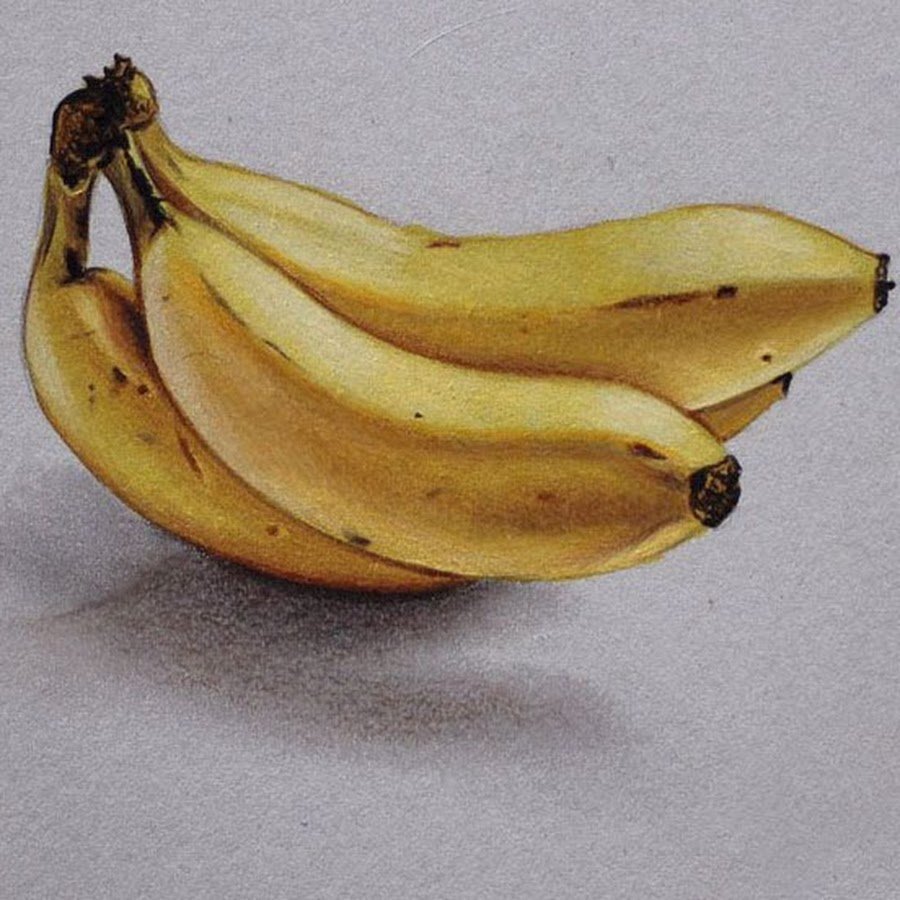 Банан рисование карандашом цветным
