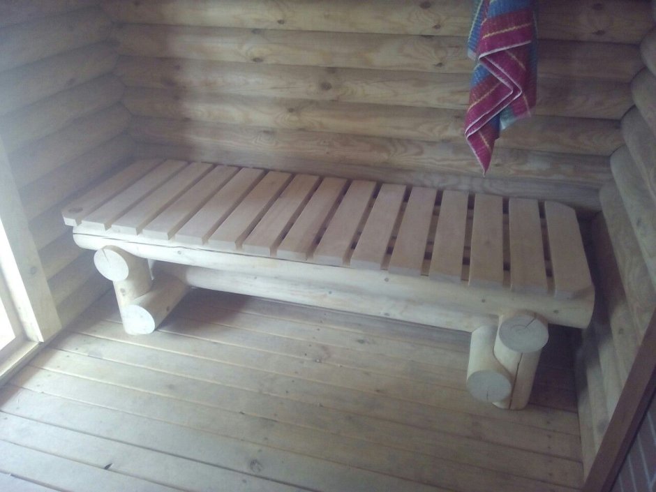 Скамейка для бани из дерева