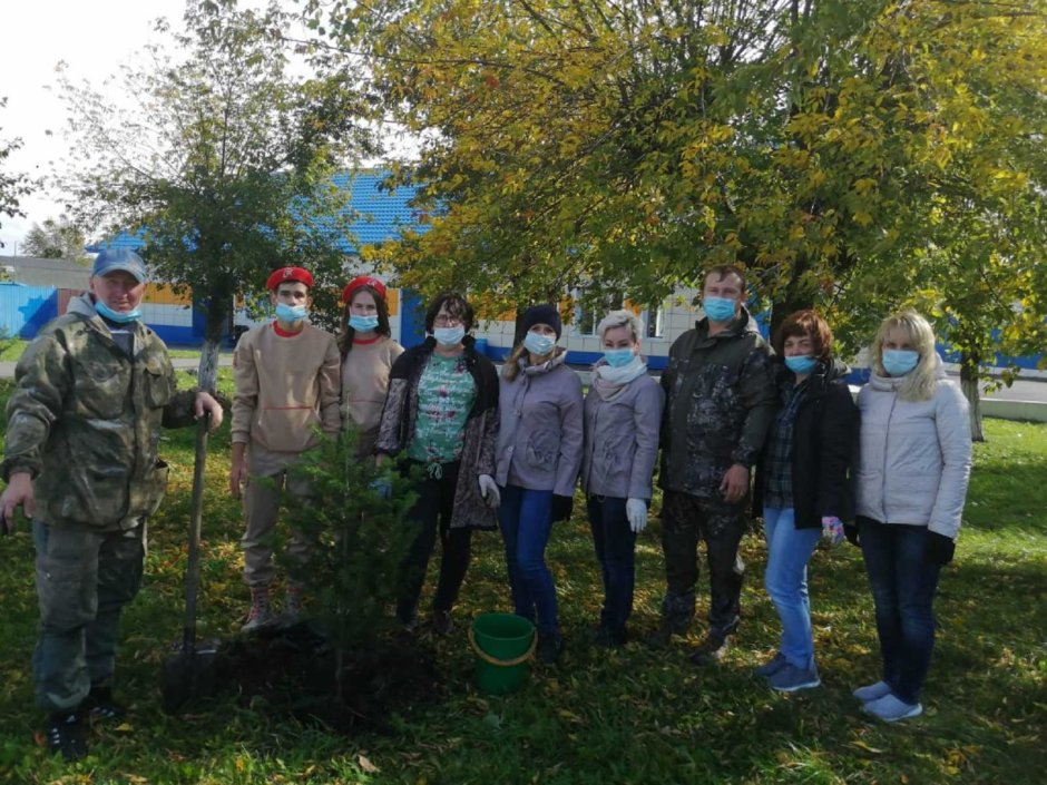 В Кемерово на улице космической высадили деревья