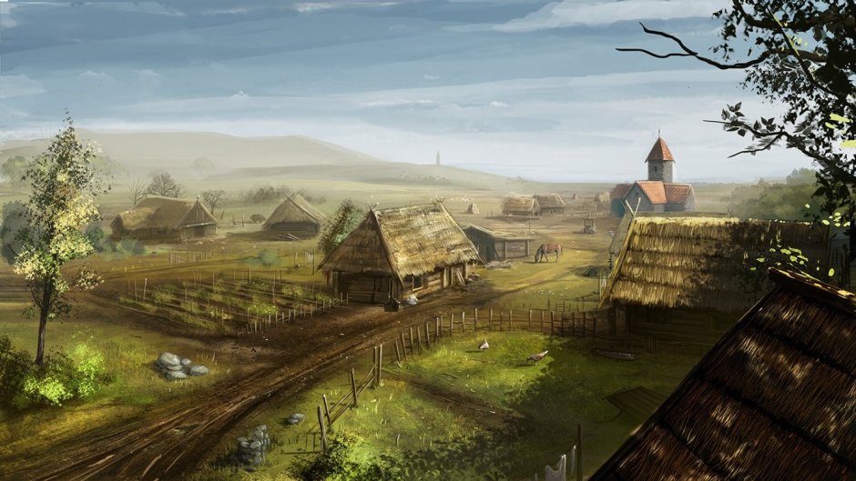 Деревня концепт средневековый
