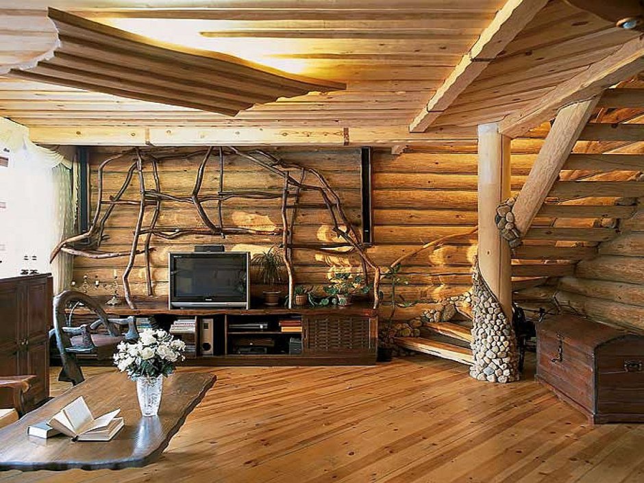 Интерьер в деревянном доме