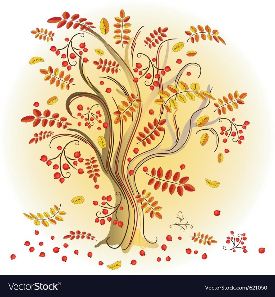 Стилизованные векторные деревья осень