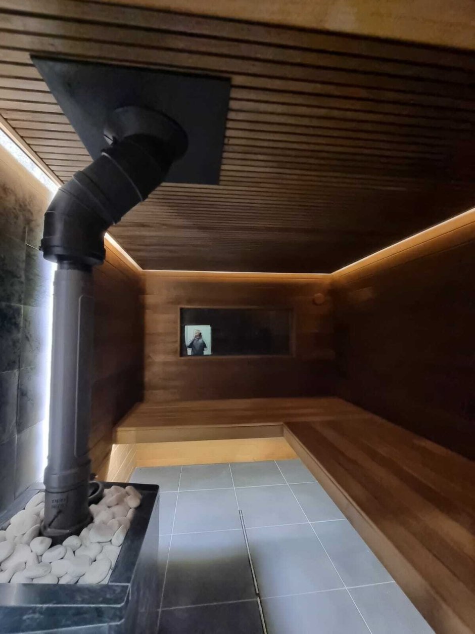 Банная печь атмосфера XL В интерьере бани