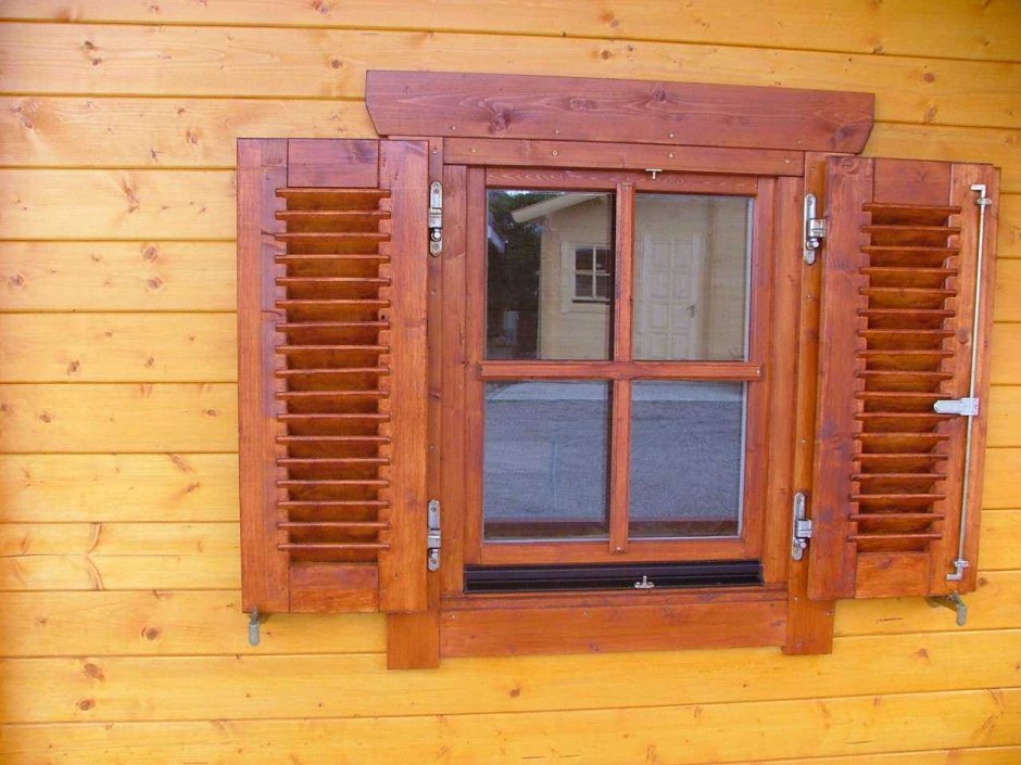Ставни на окна для дачи деревянные