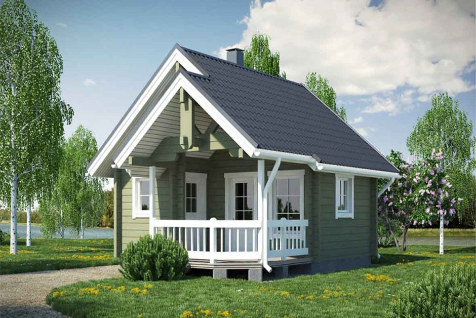 Дачный финский домик с террасой