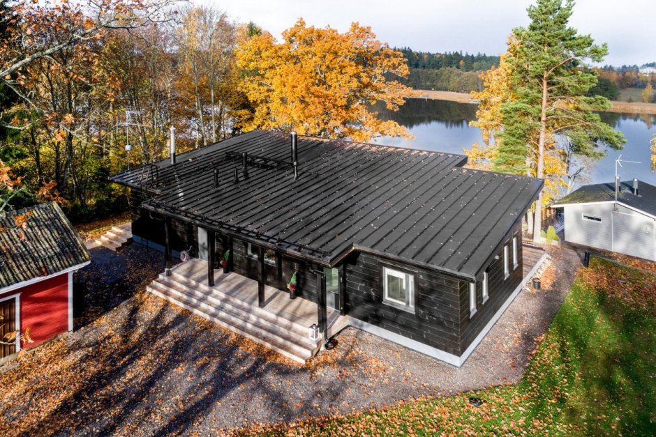 Дом в Скандинавия стиле с односкатной крышей
