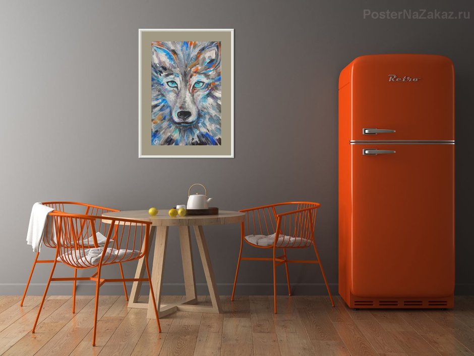 Холодильник Liebherr оранжевый