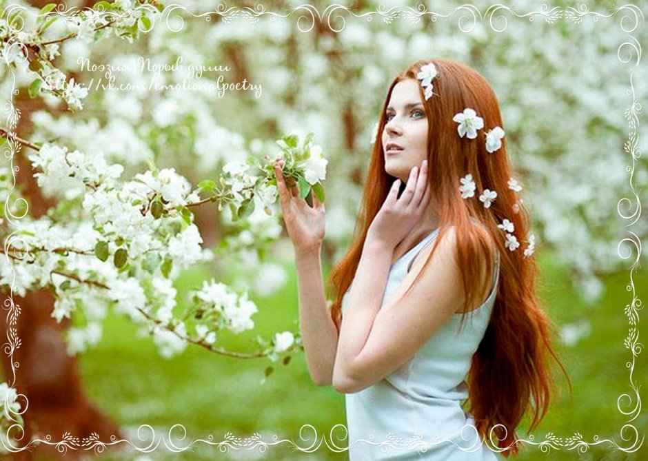 Девушка в цветущих садах