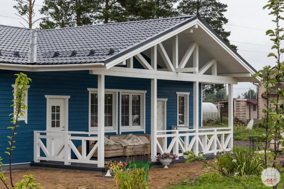 Дом в скандинавском стиле одноэтажный с террасой