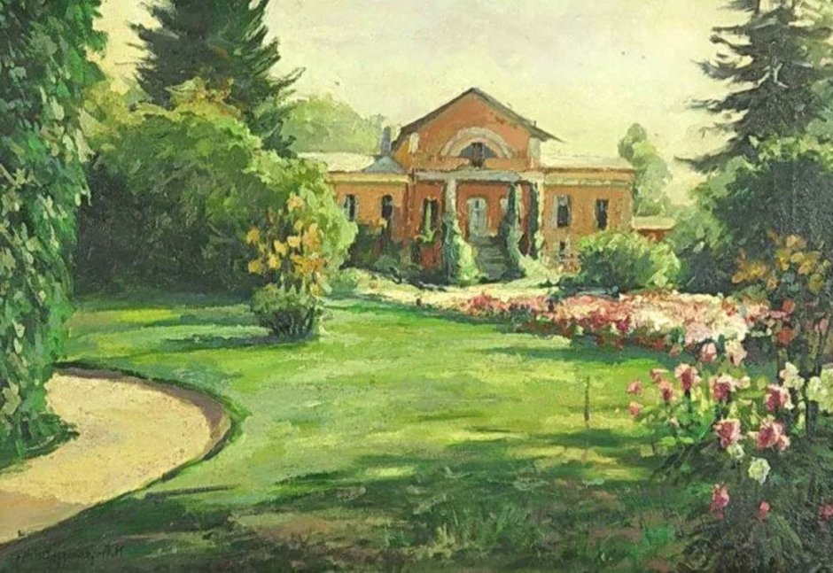 Дворянская усадьба 19 века в России с садом