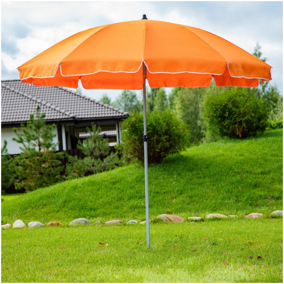 Зонт пляжный d 145 см, складн. Штанга 170 см оранжевый