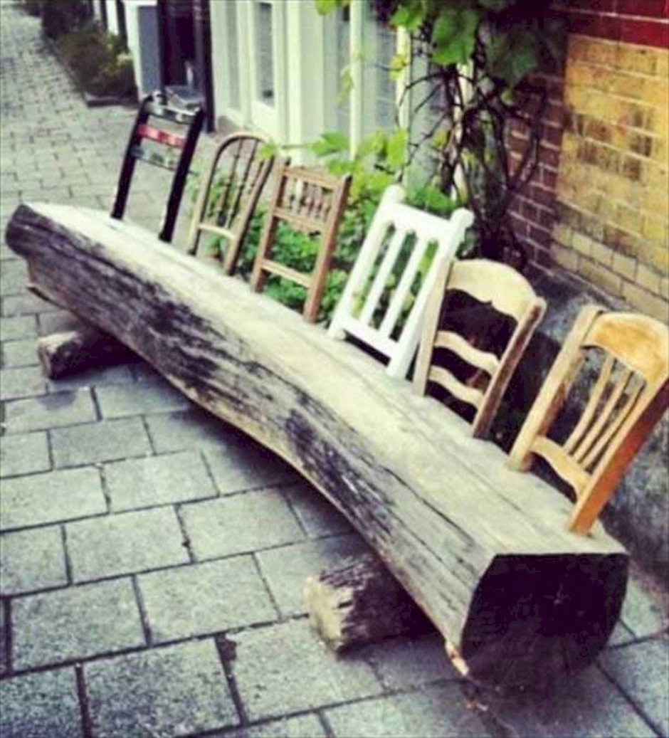 Необычные скамейки для сада