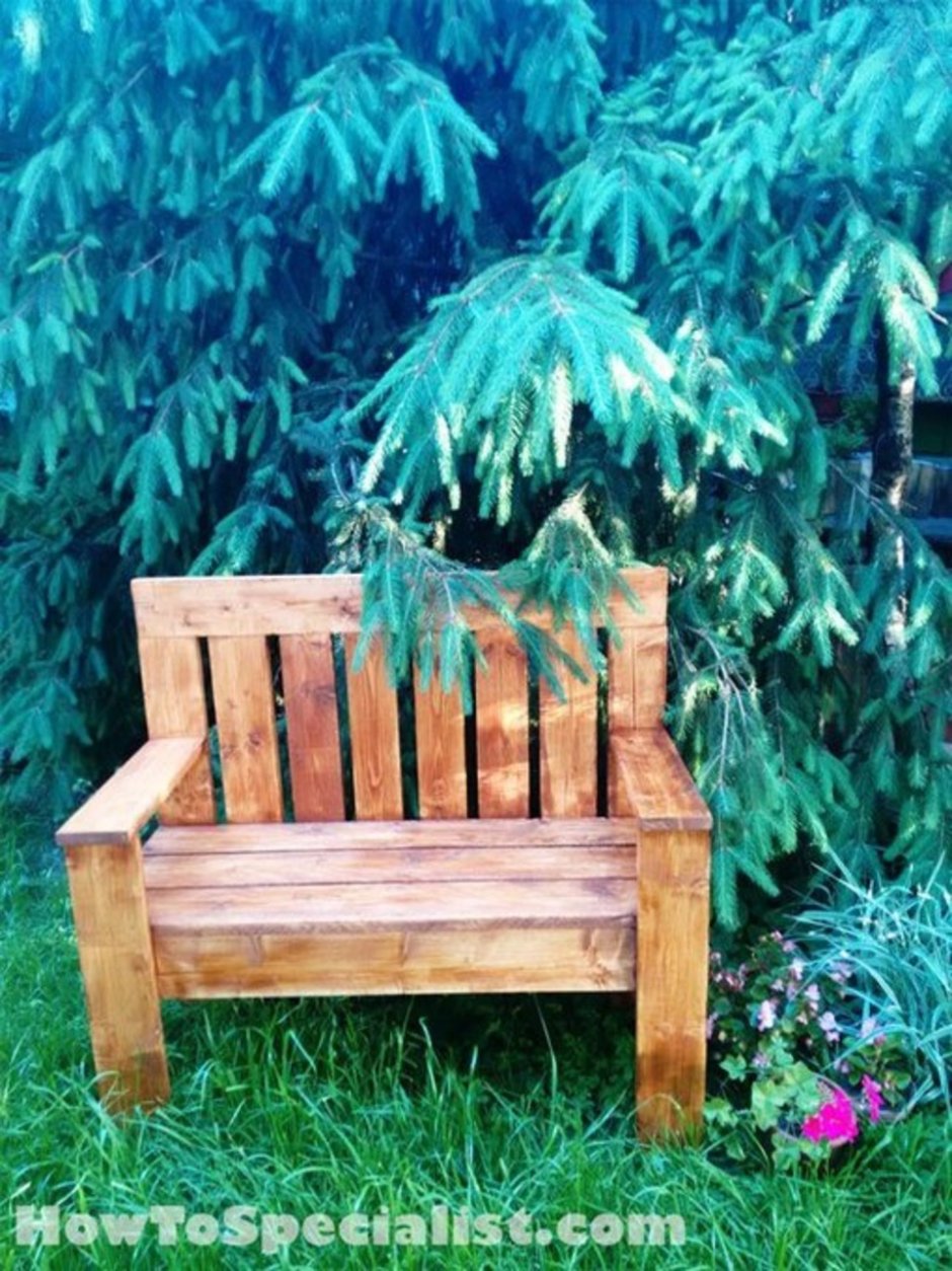Деревянные скамейки со спинкой