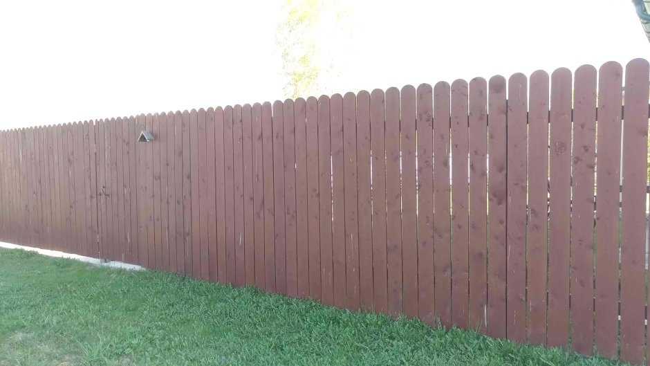 Деревянный крашеный забор