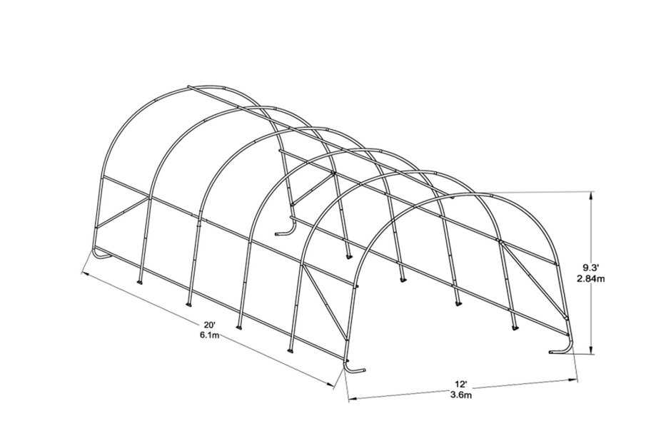 Арочные навесы из профильной трубы чертежи размер 7х4