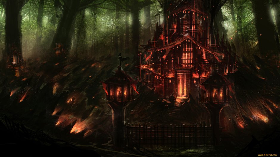Мрачный замок в лесу