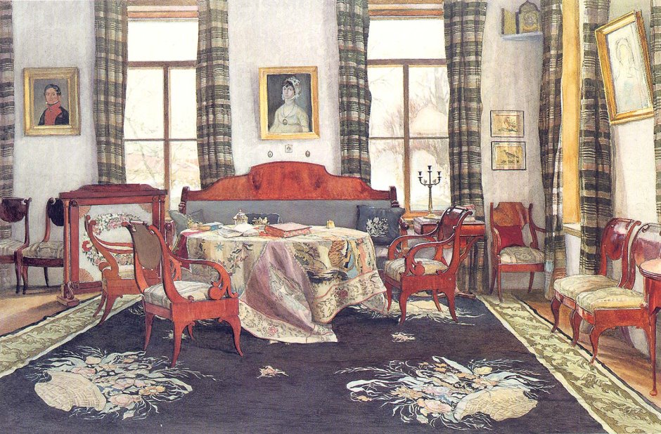 Гостиная в дворянской усадьбе 19 века