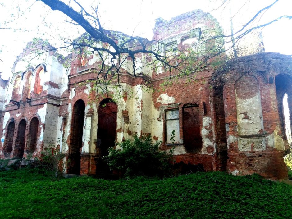 Развалины дворца Потемкиных в Гостилицах