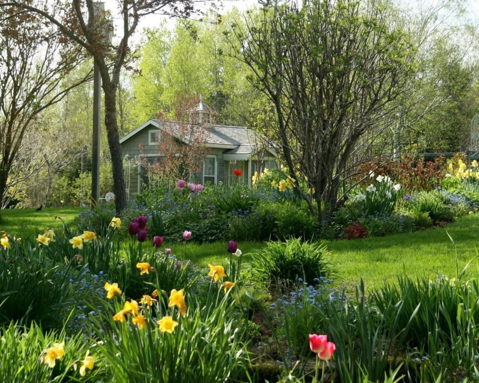 Весенние цветущие усадебные сады Англии