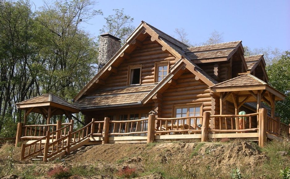Дом из бруса в русском стиле