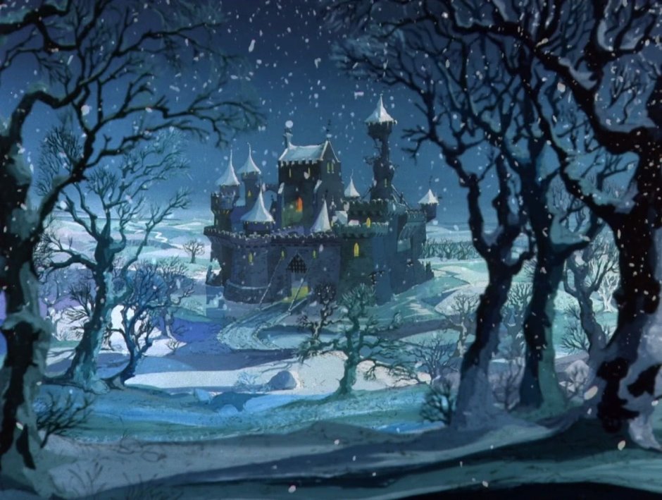 Сказочный дворец зимой