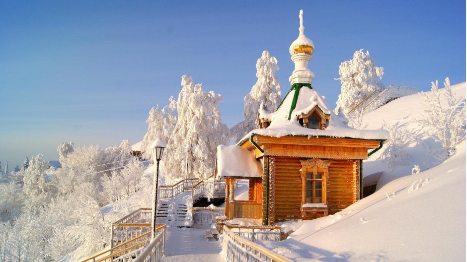 Белогорье Пермский край монастырь зимой
