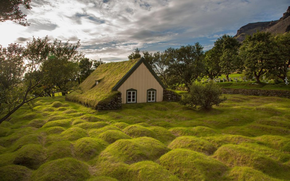 Торфяная Церковь Хофскиркья Исландия