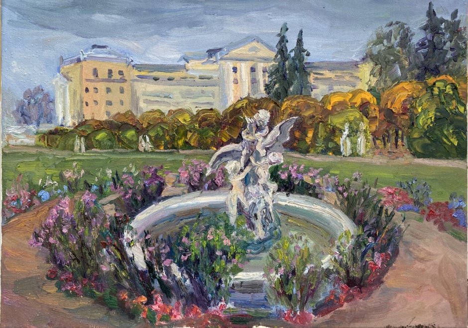 Усадьба Архангельское розовый фонтан