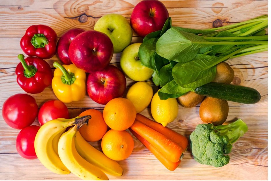 Немытые овощи и фрукты
