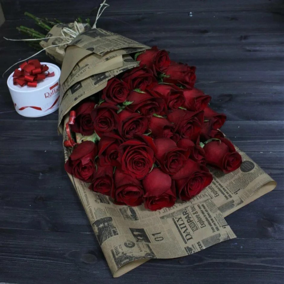 Красивый букет роз