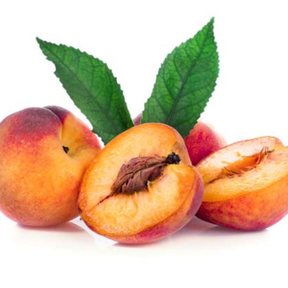 Персик с листочком