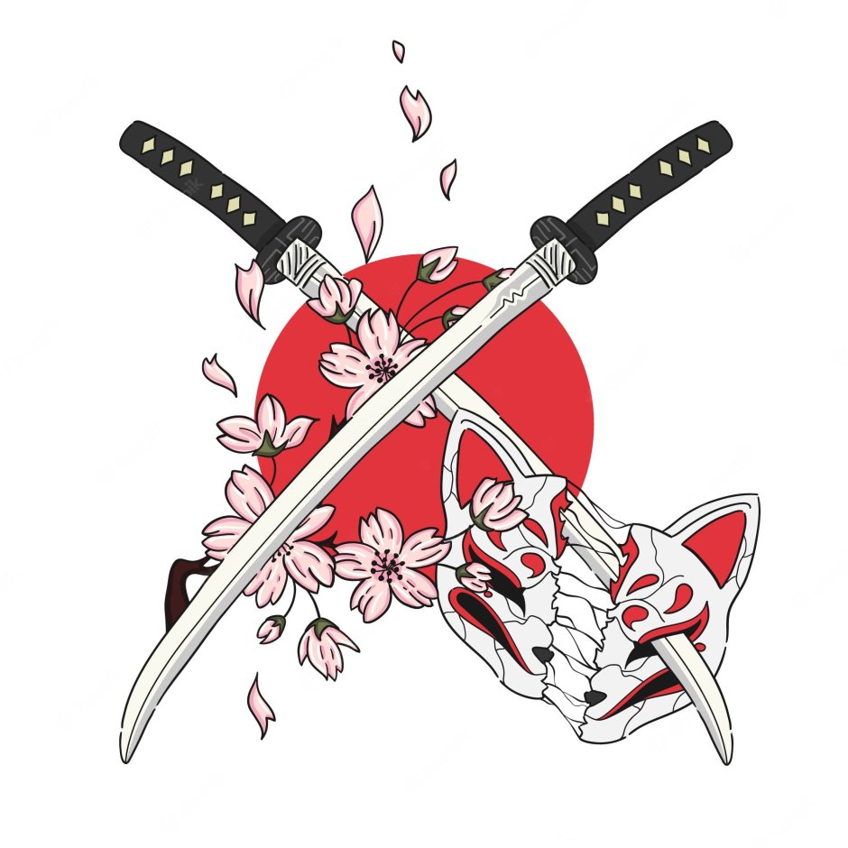 Тату самурайский меч