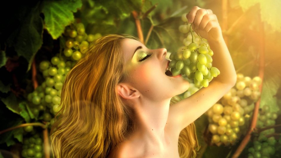 Фотосессия с виноградом