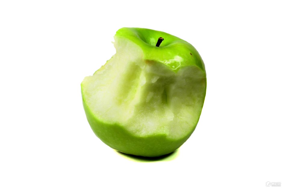 Яблоко зеленое откусанное