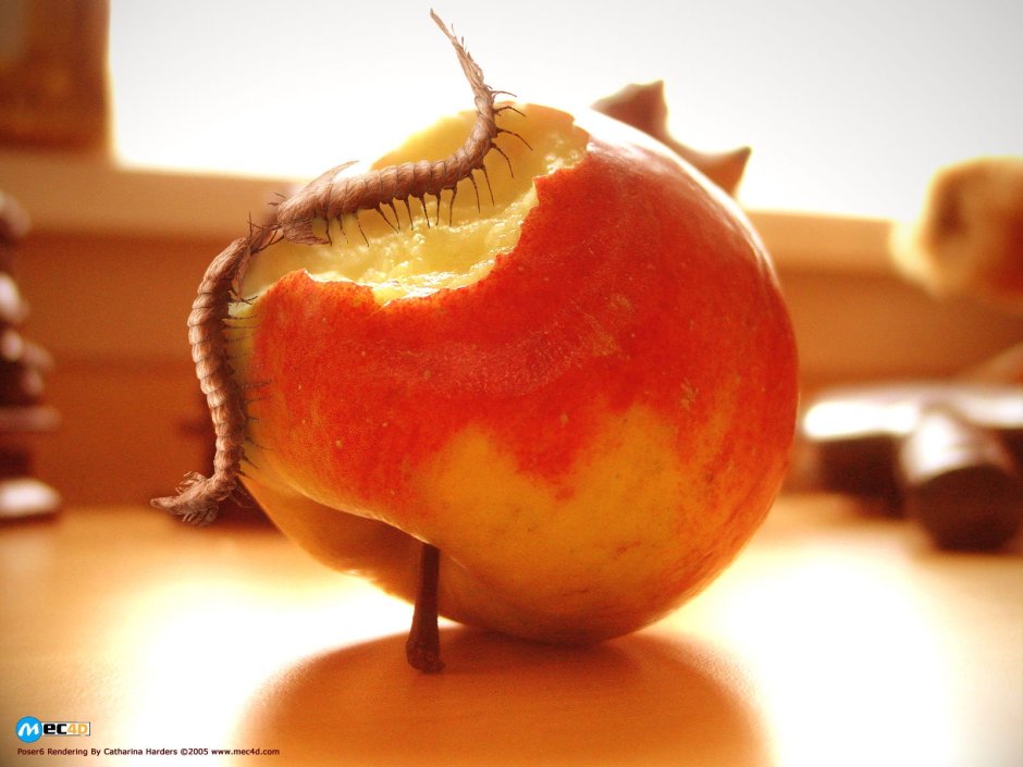 Червячок из яблока
